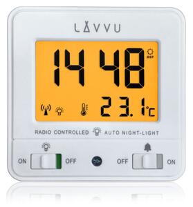 LAVVU LAR0040 - Digitální budík řízený rádiovým signálem NORDLYS bílý s automatickým osvětlením