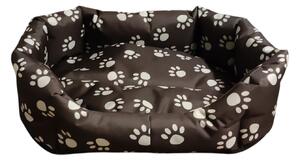 Pelech pro domácí mazlíčky - nepromokavý hnědý nylon s tlapkami 55 x 40 cm