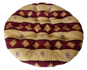 Polstr na křeslo papasan 110 cm - vínový koso