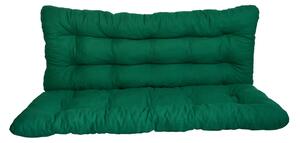 Polstr a opěrka na zahradní houpačku - 120 cm - zelený - 120 cm