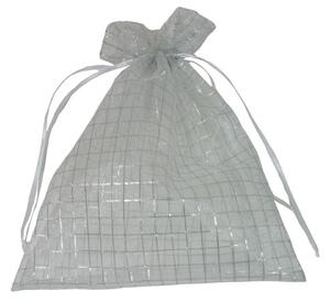 Dárkový sáček organzový stříbrná kostka 25*20 cm 8700054
