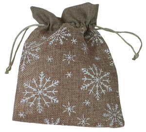 Dárkový sáček látkový přírodní s vločkami 20*15 cm 8700004