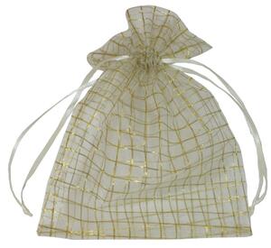 Dárkový sáček organzový zlatá kostka 20*15 cm 8700050