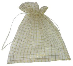 Dárkový sáček organzový zlatá kostka 25*20 cm 8700053