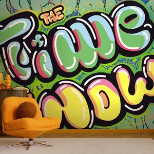 Fototapeta Barevné graffiti na zeleném pozadí, Moderní fototapety, Populární fototapety, t00274 - Tapeko.co.cz