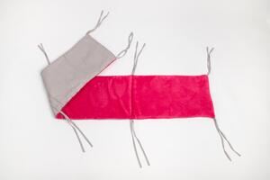 Mantinel do postýlky - fleece - růžový - šedý puntík