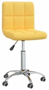 Otočná jídelní židle hořčicově žlutá textil