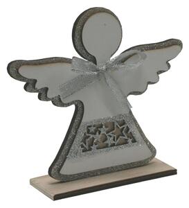 Dekorace anděl bílý s glitrem 15 cm 2009261