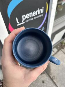 Penerini coffee Keramický šálek na čaj s uchem - Blue 350 ml
