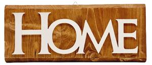 Dekorace Dřevo výrobky Závěsná dřevěná dekorace s bílým motivem HOME - 14 x 33 cm
