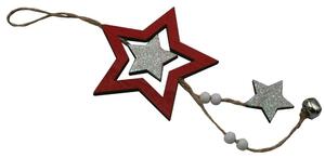 Dekorace závěsná hvězda a rolnička 3001157