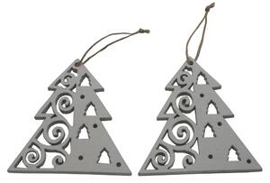 Dekorace závěsná stromky 10 cm -2 ks 3001321