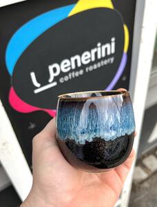 Penerini coffee Keramický šálek WAVE - Black and blue 180 ml