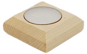 Dekorace Dřevo výrobky Dřevěný svícen malý na čajovou svíčku - 6 x 6 x 1,8 cm 10/PR