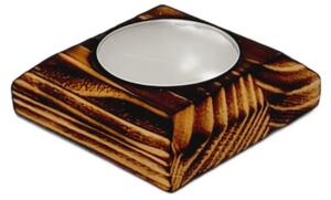 Dekorace Dřevo výrobky Dřevěný svícen malý na čajovou svíčku - 6 x 6 x 1,8 cm 10/PRO