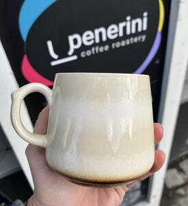 Penerini coffee Keramický šálek na čaj s uchem - Cream 350 ml