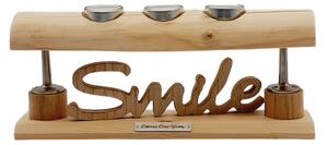 Dekorace Dřevo výrobky Dřevěný svícen SMILE