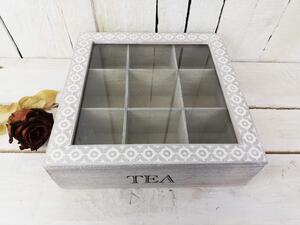 Dřevěná krabička na čaj Velikost: 6 přihrádek