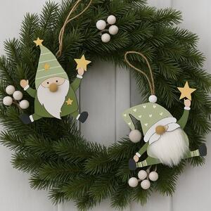 Závěsný skřítek vousatý zelený 10,5*14cm 3001123