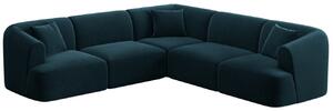 Cosmopolitan Design Petrolejově modrá sametová rohová pohovka Campi 255 cm, levá/pravá