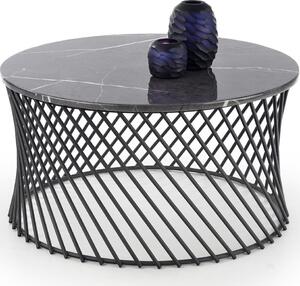 Konferenční stolek MONA - dekor mramoru/černý