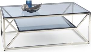 Konferenční stolek AURA - stříbrný/kouřové sklo