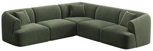 -25 % Dny MOMENTI– Cosmopolitan Design Zelená sametová rohová pohovka Campi 255 cm, levá/pravá