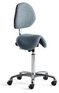 AJ Produkty Sedlová židle DERBY, s opěradlem, textilní potah, světle modrá