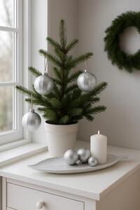 Koule stříbrná dřevěná závěsná 10cm 3001601C