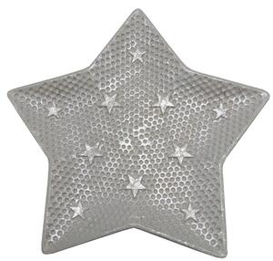 Dekorační talíř hvězda stříbrná 30cm 3000204A