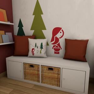 Pieris design Červená Karkulka - dětská samolepka na zeď bílá