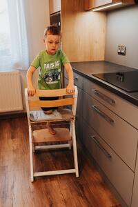 Dřevěná rostoucí židle pro děti VENDY bílá - Transparentní lak