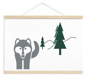 Dětský plakát/obrázek - Vlk v lese