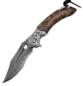KnifeBoss lovecký zavírací damaškový nůž Hunter Bone VG-10