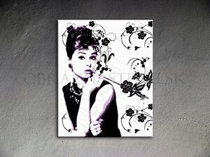 Ručně malovaný POP Art Audrey Hepburn 80x100 cm