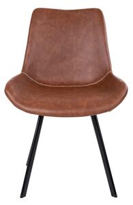 Designová židle Brinley hnědá koženka - Skladem