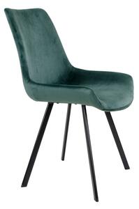 Designová židle Brinley zelený samet - Skladem