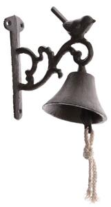 Litinový zvonek s ptáčkem Barva: Tm. hnědá
