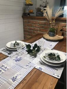 Set květinového prostírání na jídelní stůl Barva: Modrá