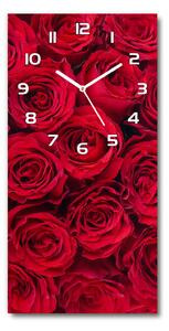 Nástěnné skleněné hodiny Červená růže pl_zsp_30x60_f_102803756