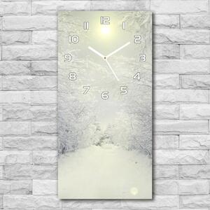 Moderní hodiny nástěnné Les zima pl_zsp_30x60_f_103882841