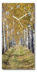 Nástěnné skleněné hodiny Břízový les pl_zsp_30x60_f_105179971