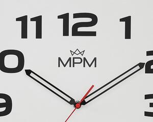 Tradiční dřevěné hodiny bílé/černé MPM E07M.4260.0090