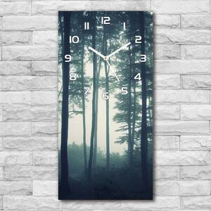 Nástěnné skleněné hodiny Mlha v lese pl_zsp_30x60_f_106280644