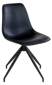 House Nordic Jídelní židle z PU s otočným kloubem, černá s černými nohami (Černá)