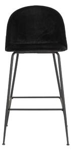 Sametová barová židle Louis černá