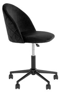 Černá sametová kancelářská otočná židle Louis
