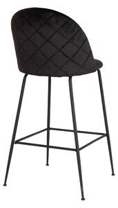 Sametová barová židle Louis černá