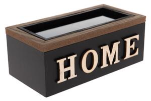 Dřevěný box na čajové sáčky HOME, 16,5 x 10 x 8 cm