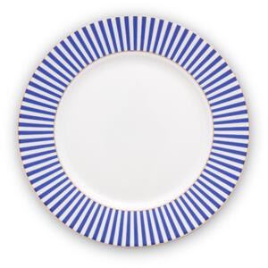 Pip Studio Royal stripes talíř ∅21cm, bílo-modrý (Porcelánový talíř )
